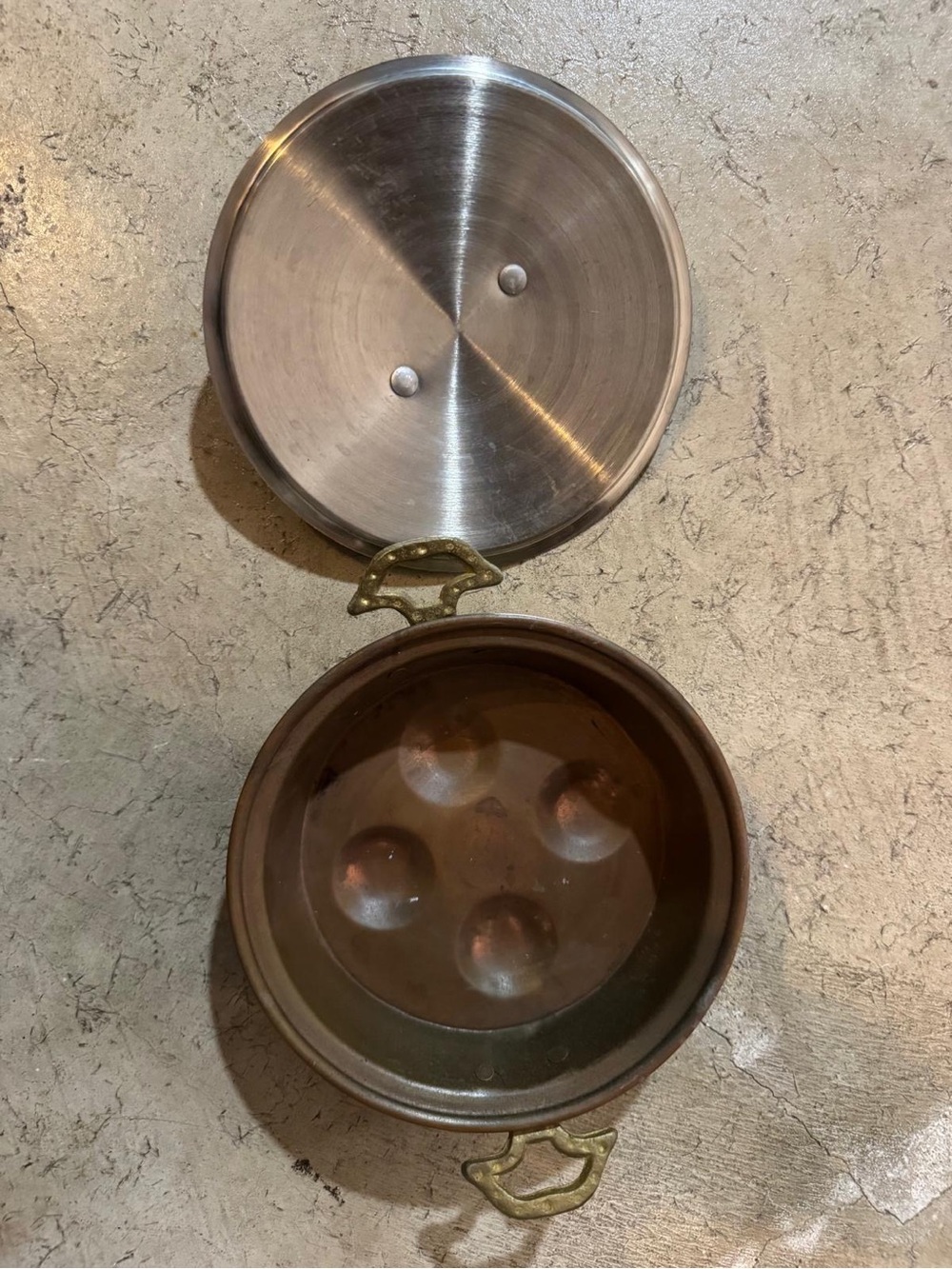 Copper lid for - an Egg Poucher